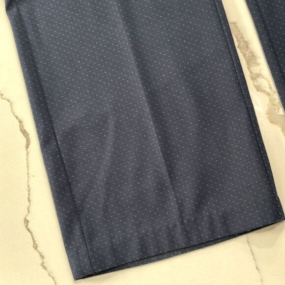 Elle | Navy Blue Women’s Silver Dot Pattern Dress Pants - Picture 9 of 17